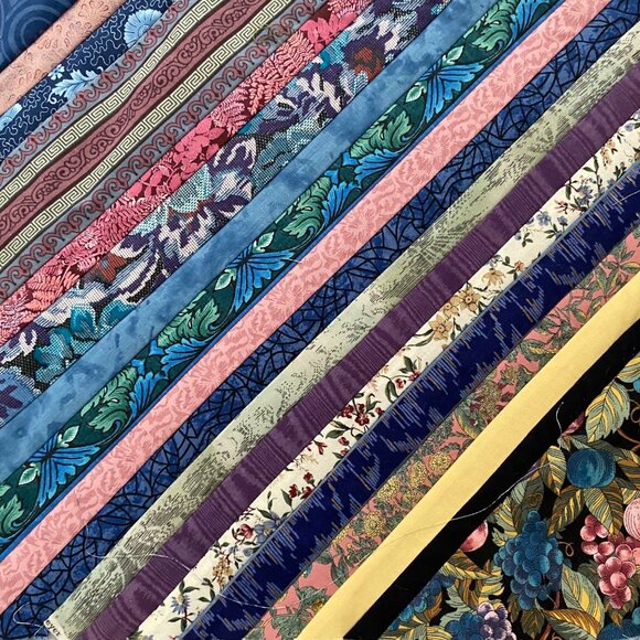 Handmade Quilt 12" Blocks Lot 19 Blue Pink UFOs Sewing Crafts Patchwork Pieced - Picture 13 of 16